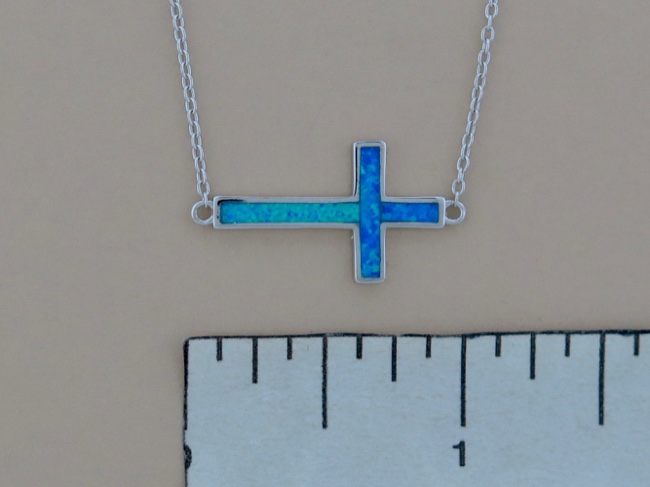 Opal Sideways Cross - Click Image to Close