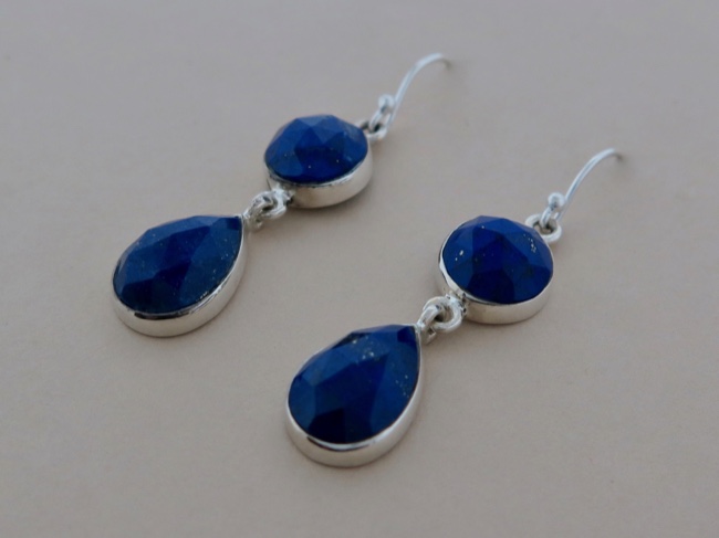 Lapis Long Dangles - Click Image to Close