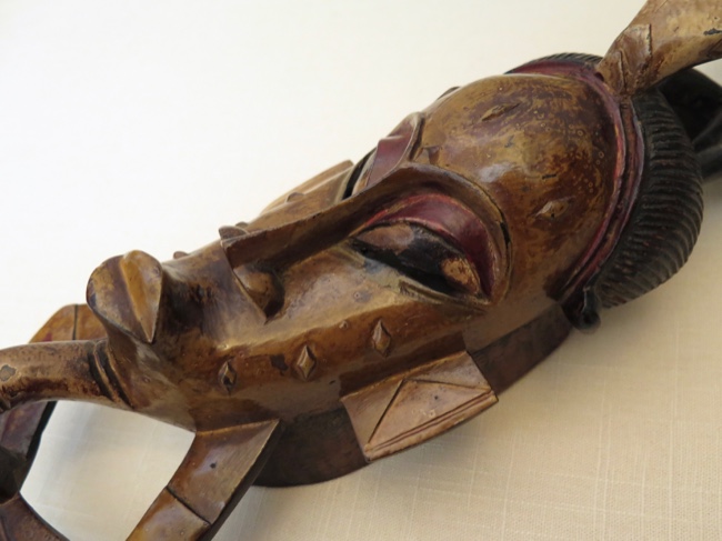 Guro Wooden Handpainted Mask Ivory Coast - Click Image to Close