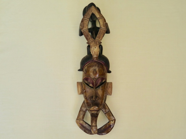Guro Wooden Handpainted Mask Ivory Coast - Click Image to Close