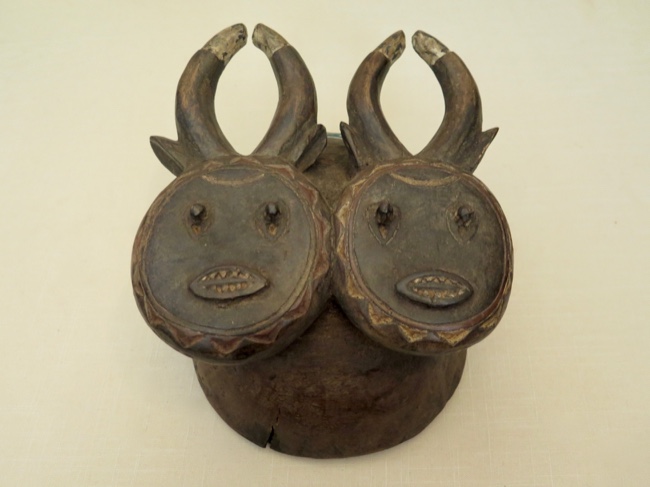 Baule Goli Sun and Moon Twin Mask Ivory Coast - Click Image to Close