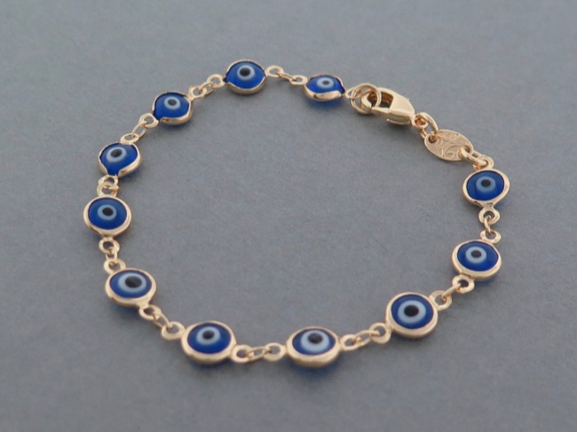 Eye Bead Linked Bracelet - Click Image to Close