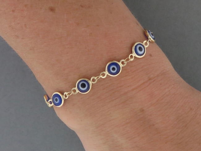 Eye Bead Linked Bracelet - Click Image to Close