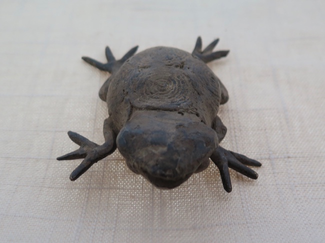 Burkina Faso Bobo Tribe Bronze Frog Totem - Click Image to Close