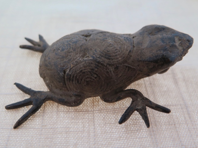 Burkina Faso Bobo Tribe Bronze Frog Totem - Click Image to Close