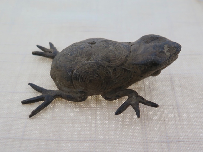 Burkina Faso Bobo Tribe Bronze Frog Totem - Click Image to Close