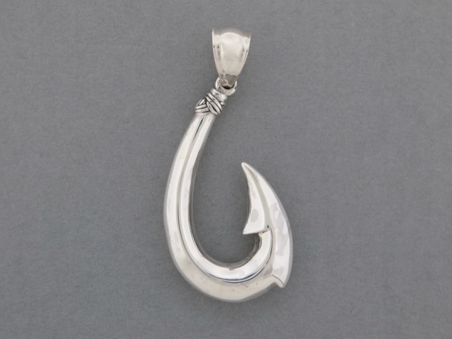 Sterling Fish Hook Pendant - Click Image to Close