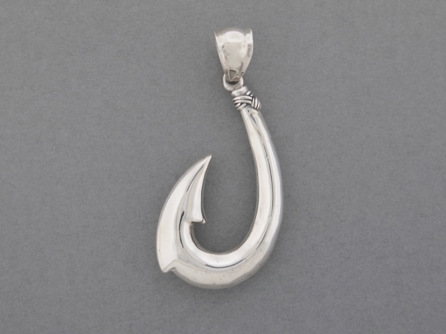 Sterling Fish Hook Pendant - Click Image to Close