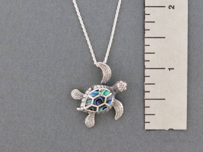 Abalone Turtle Necklace - Click Image to Close