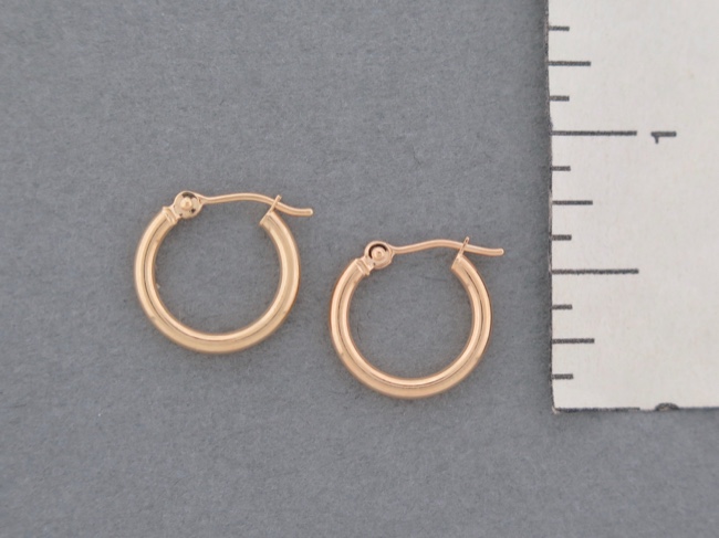 14k Gold Hoops - Click Image to Close