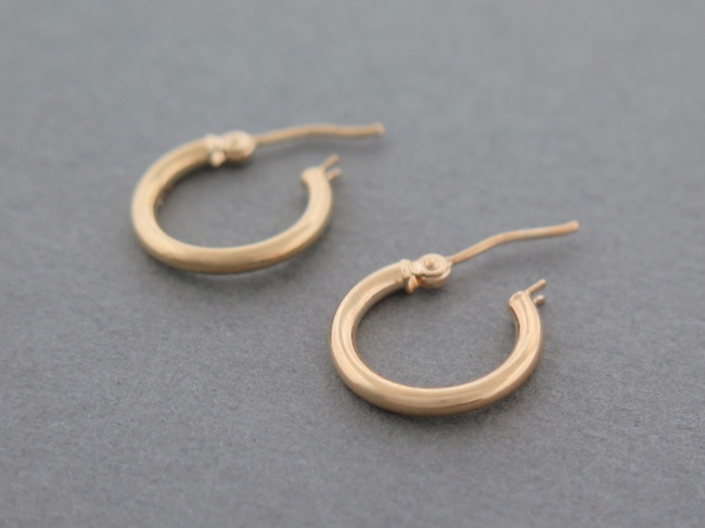 14k Gold Hoops - Click Image to Close