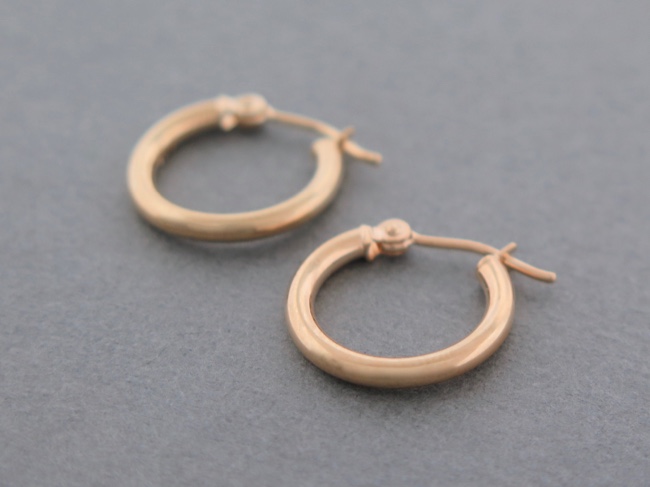 14k Gold Hoops - Click Image to Close