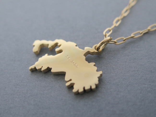 St John Map Necklace - Click Image to Close