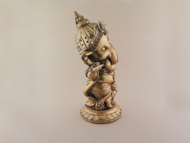 Baby Ganesha Joyously Playing Flute - Click Image to Close