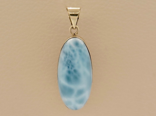 Larimar Gold Pendant - Click Image to Close