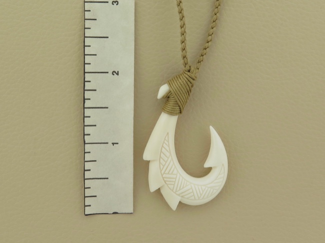 Carved Bone Fish Hook - Click Image to Close