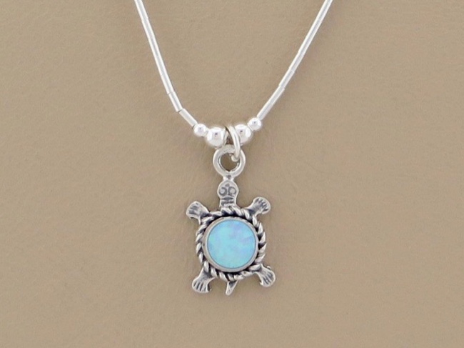 Opal Turtle Necklace - Click Image to Close