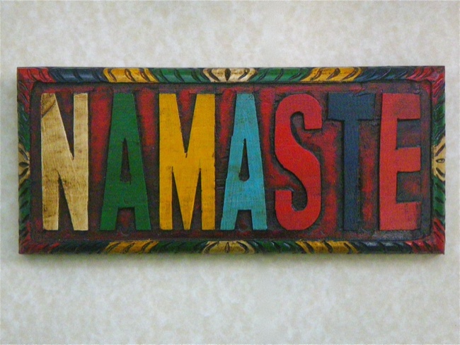 Namaste Plaque - Colorfully Handmade in Nepal - Click Image to Close