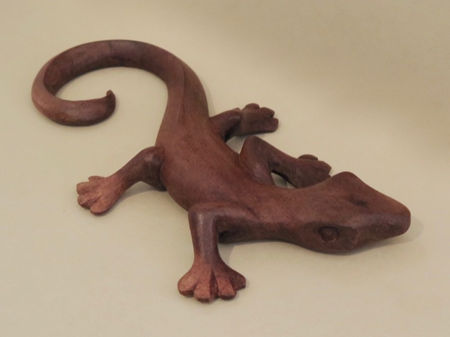 Handcarved Rosewood Gecko from Bali - Click Image to Close