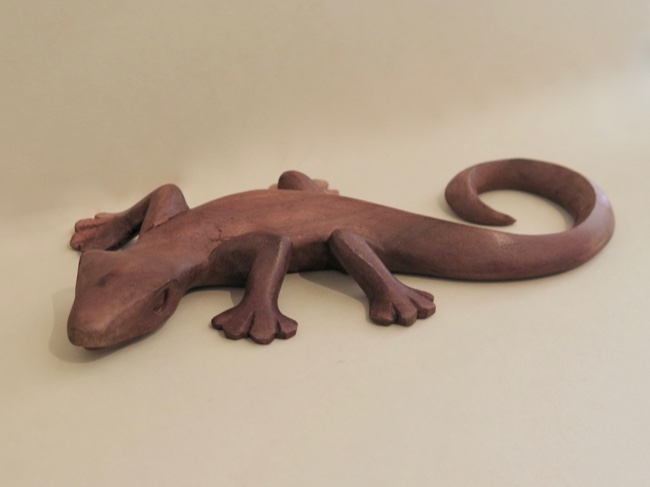 Handcarved Rosewood Gecko from Bali - Click Image to Close