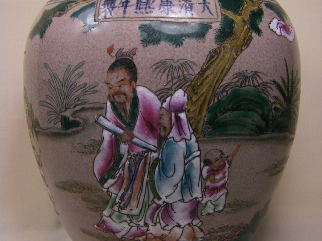 Crackle Glaze Handpainted Ceramic Vase - Click Image to Close