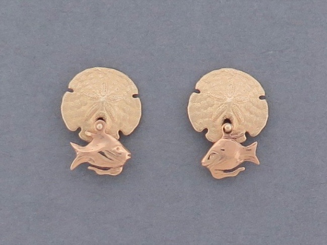 Sand Dollars 14kt - Click Image to Close