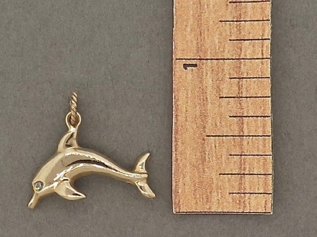 Gold Dolphin Pendant - Click Image to Close