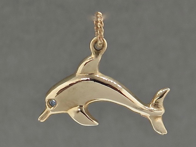 Gold Dolphin Pendant - Click Image to Close