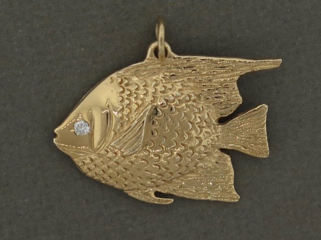 Angelfish Pendant 14k - Click Image to Close