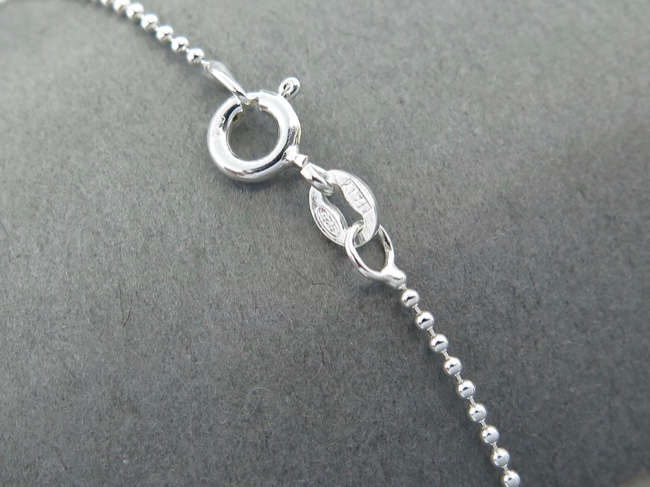 Chain, Sterling Bead 18in - Click Image to Close