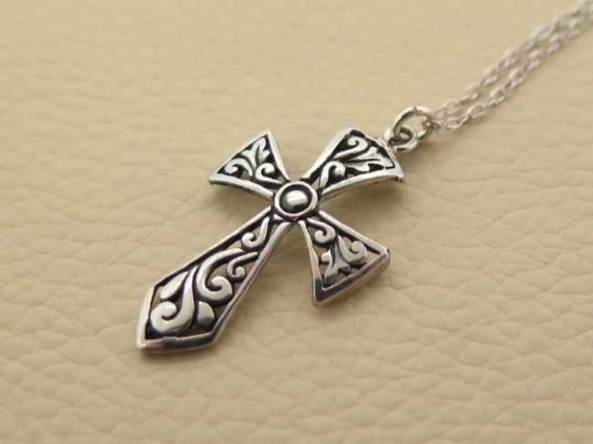 Cross Necklace Sterling - Click Image to Close