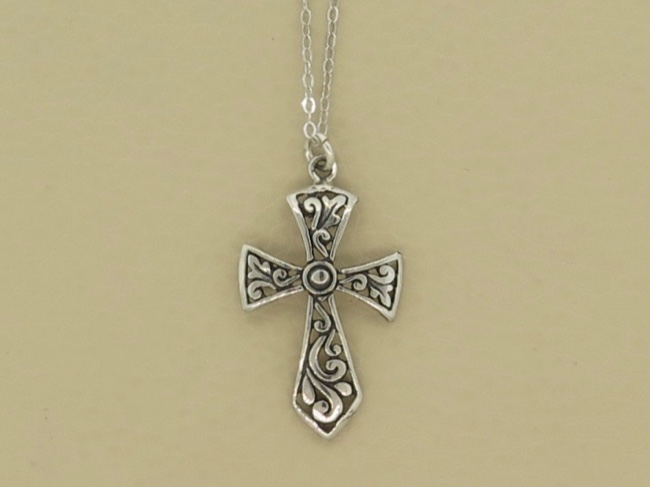 Cross Necklace Sterling - Click Image to Close