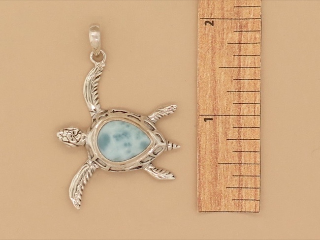 Larimar Sterling Turtle - Click Image to Close