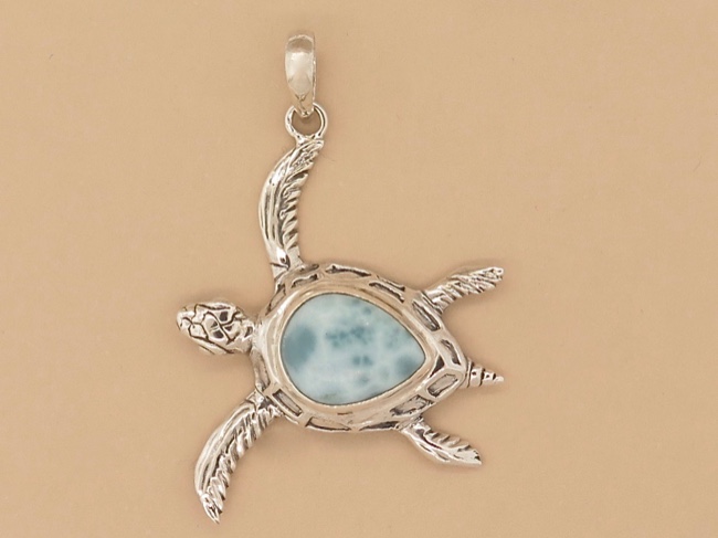 Larimar Sterling Turtle - Click Image to Close