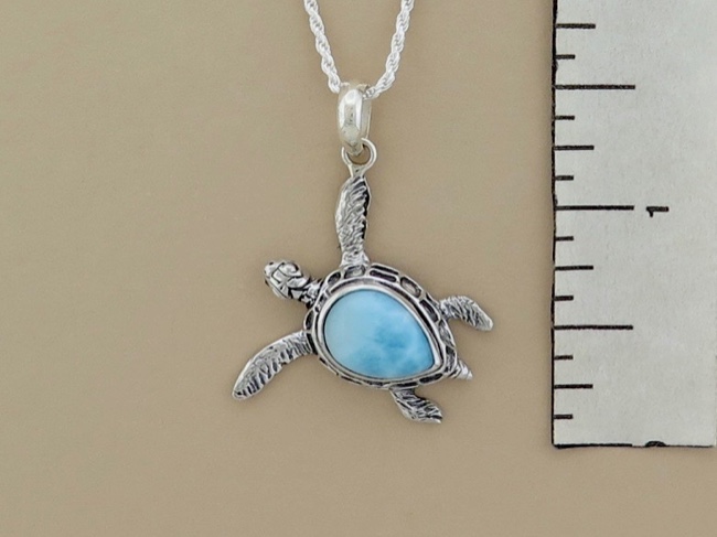 Larimar Sterling Turtle - Click Image to Close