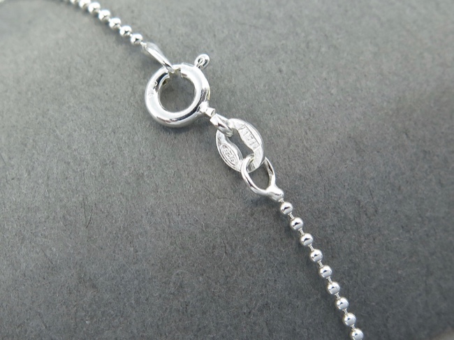 Chain, Sterling Bead 16in - Click Image to Close