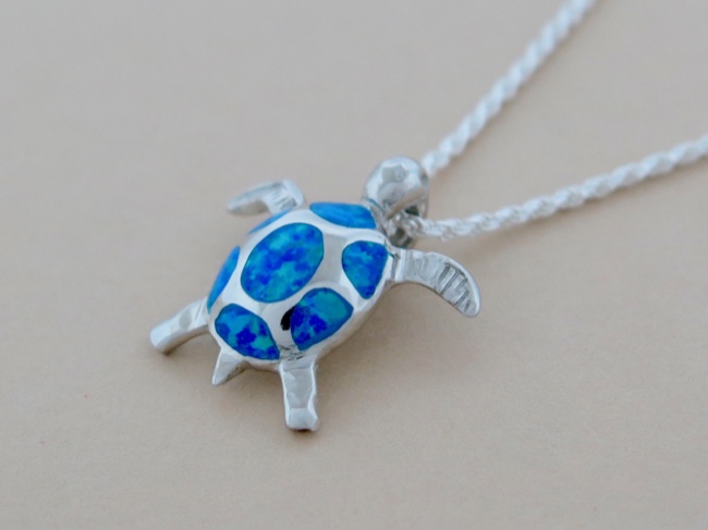 Opal Turtle Necklace - Click Image to Close