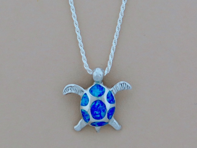 Opal Turtle Necklace - Click Image to Close