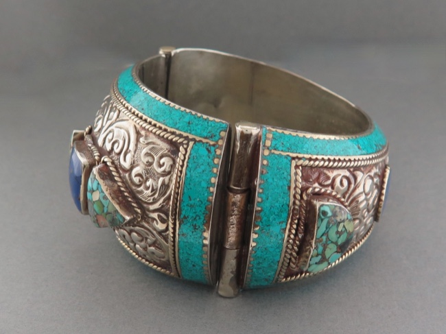 Tibetan Silver Bangle - Click Image to Close