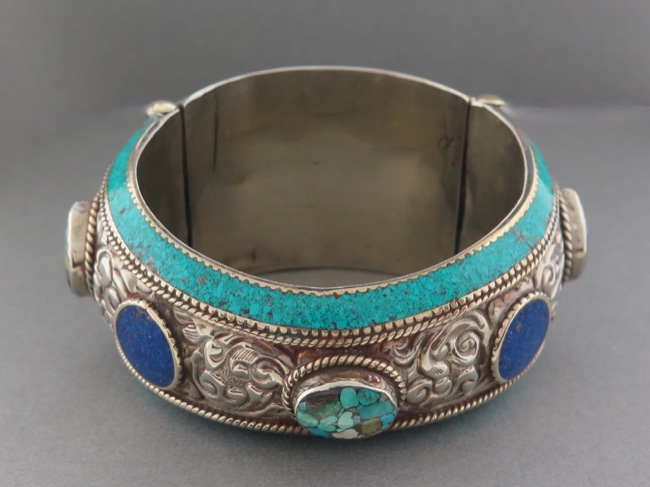 Tibetan Silver Bangle - Click Image to Close