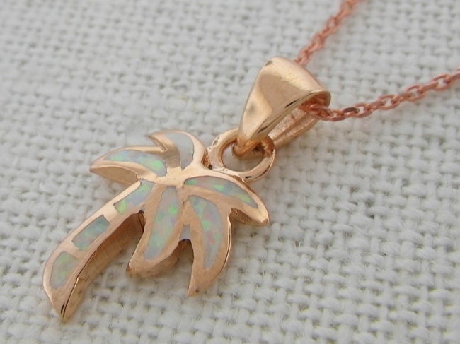 Opal Palm Necklace - Click Image to Close