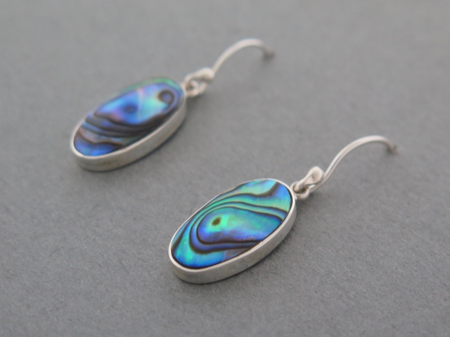 Abalone Oval Earrigns - Click Image to Close