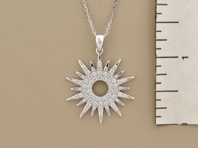 Sparkling CZ Sun - Click Image to Close