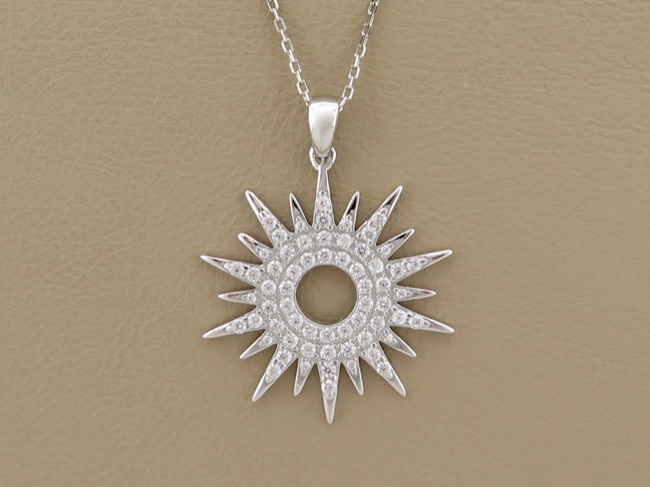 Sparkling CZ Sun - Click Image to Close