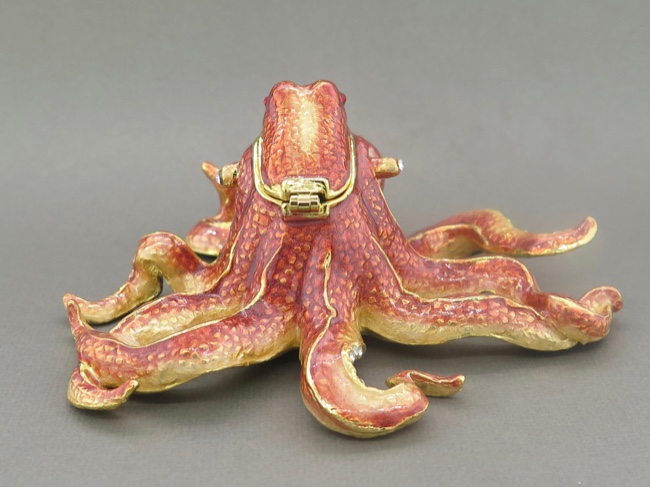 Enamel Box - Octopus with Austrian Crystals - Click Image to Close