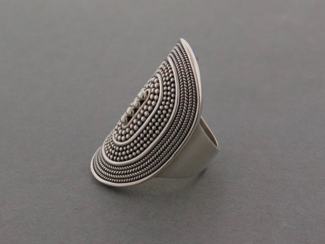 Sterling Wide Oval Ring - Click Image to Close