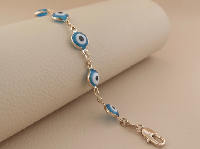 Eye Bead Linked Bracelet - Click Image to Close