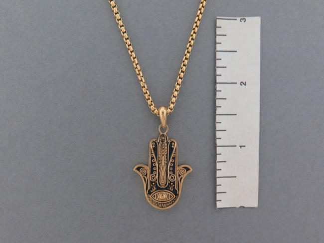 Hamsa Enamel Necklace - Click Image to Close