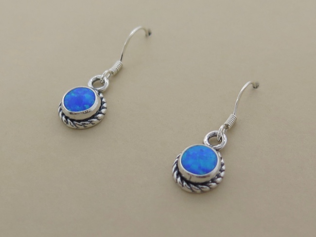 Opal Round Earrings - Click Image to Close