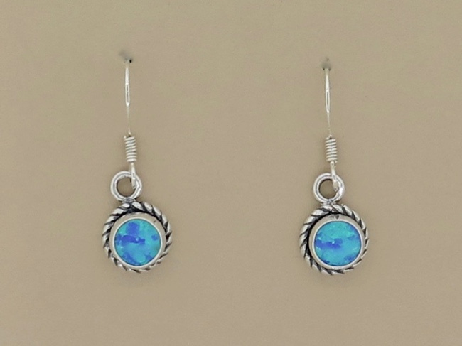 Opal Round Earrings - Click Image to Close